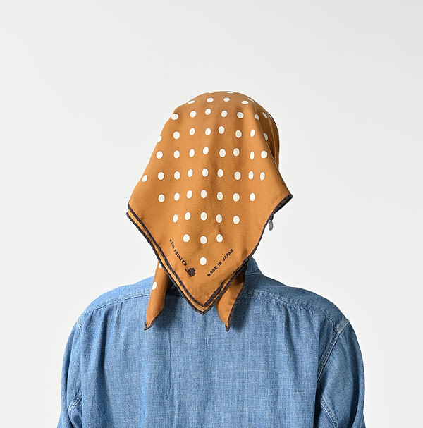 Silk Polka Dot Big Bandana Female Model