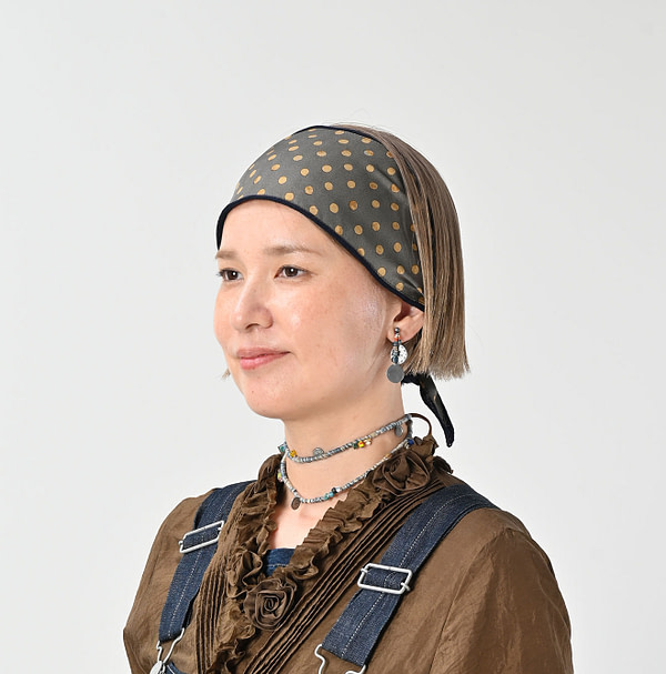 Silk x Super Gauze Hair Band Female Model