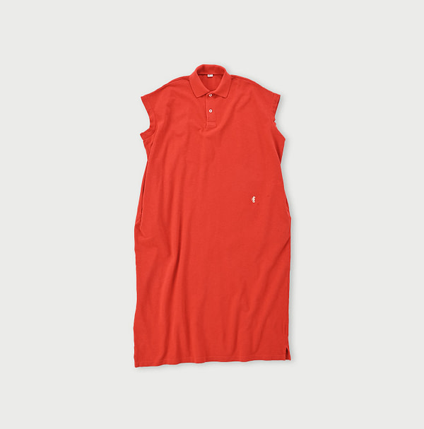 Zimba Cotton Kanoko Polo Dress Sunset Red