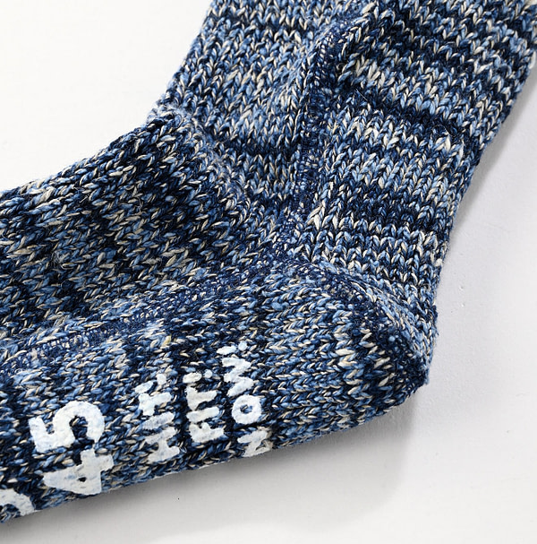 Indigo Zakkuri Knitsew Socks Detail