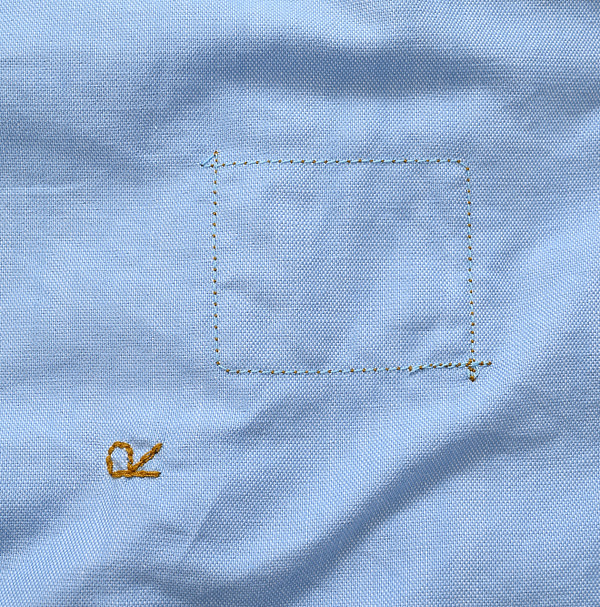 Supima Oxford 908 Ocean Canvas Shirt Detail