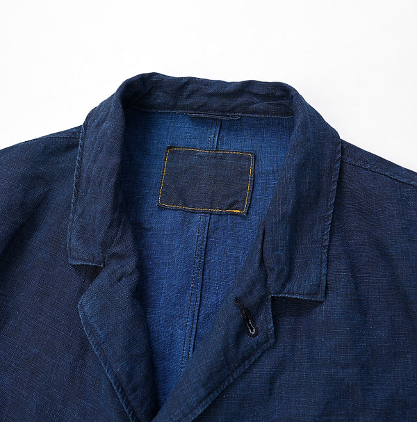 Indigo Linen 908 Jacket MEN Indigo Detail