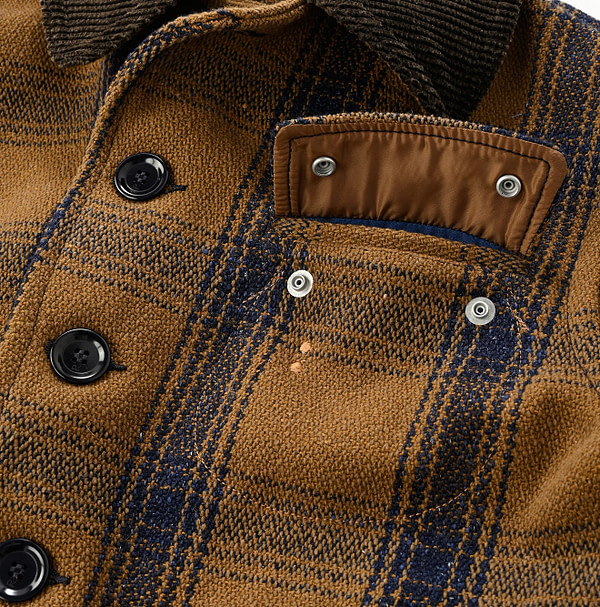 Teddy Check Melton Wool 908 Hunting Jacket Detail