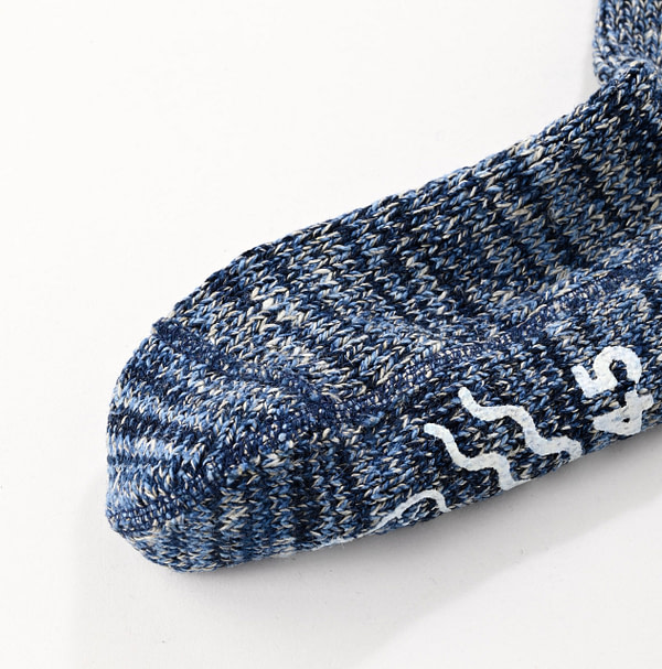 Indigo Zakkuri Knitsew Socks Detail