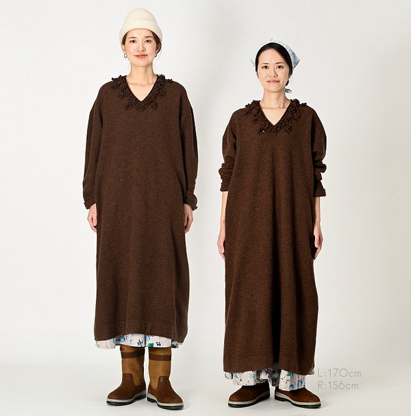 Float Boiled Wool Dress Female Models