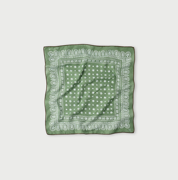 Supima Organic Square Lace Bandana Green