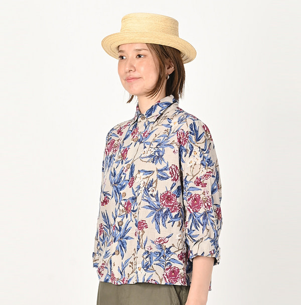 Doama Hira Garden Balsam Print Square Shirt Female Model