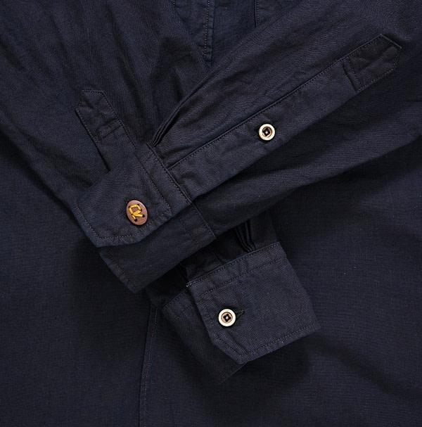 Indigo Supima Oxford 908 Loafer Shirt Detail