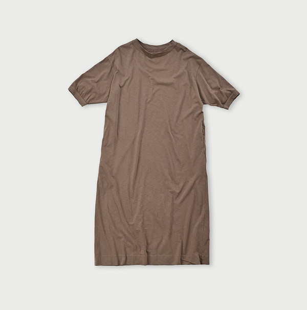 Supima Tenjiku Cotton Puff Dress Mon Brown