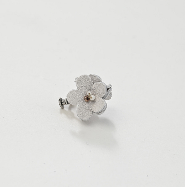 Suede Small Flower Earring Detail