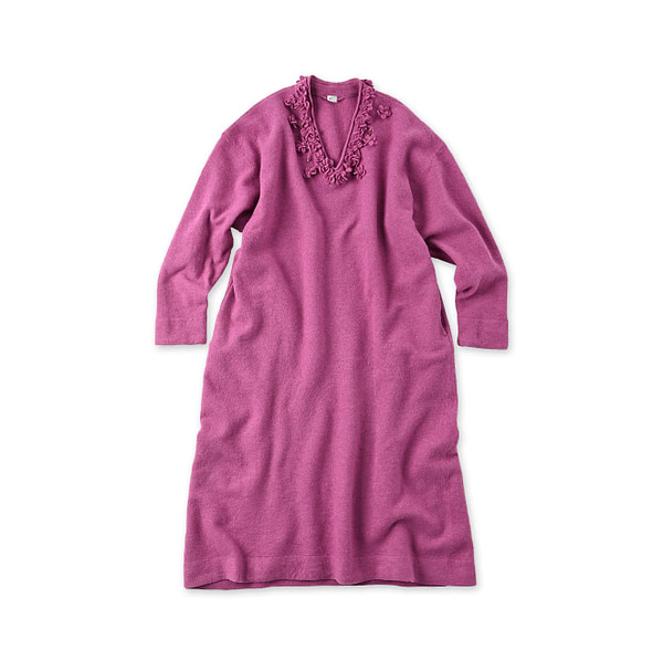 Float Boiled Wool Dress Pink Top