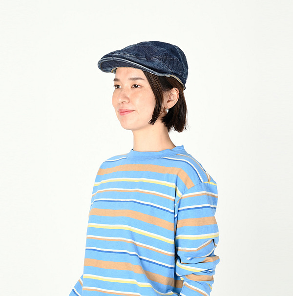 Happy Cotton Denim Hunting Hat Female Model