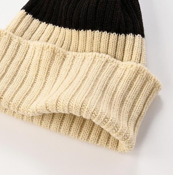 US Mou Yama Wool Rib Knit Cap Detail