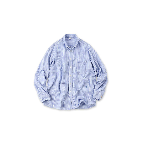 Supima OX 908 Ocean Sail Shirt Saxe Stripe