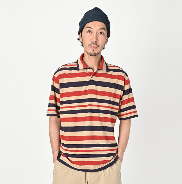 Tricolor Stripe 908 Loafer Polo Shirt