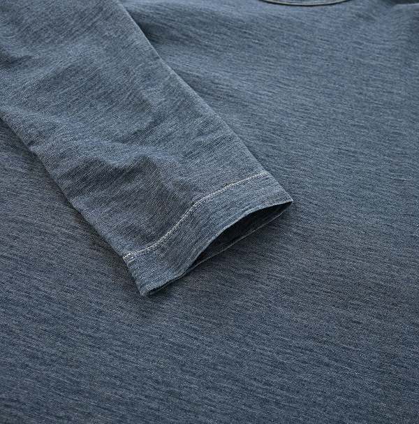 Indigo Dozume Tenjiku Cotton Square T-shirt Detail