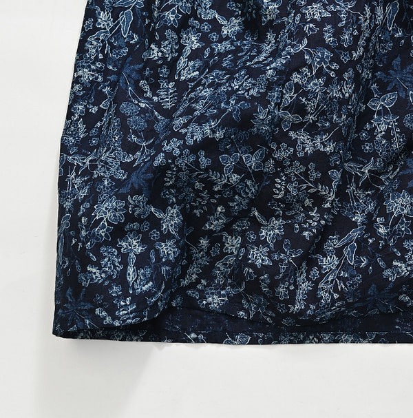 Indigo Hira Flower Mix Print Dress Detail