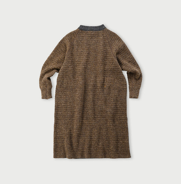 Shetland Wool Tweed Knit Dress Back