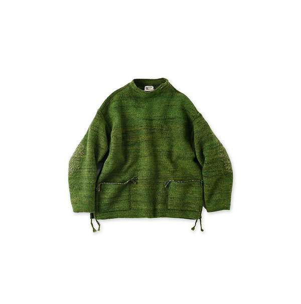 Chitose Wool Boiled 908 Uma Sweater Green Chitose