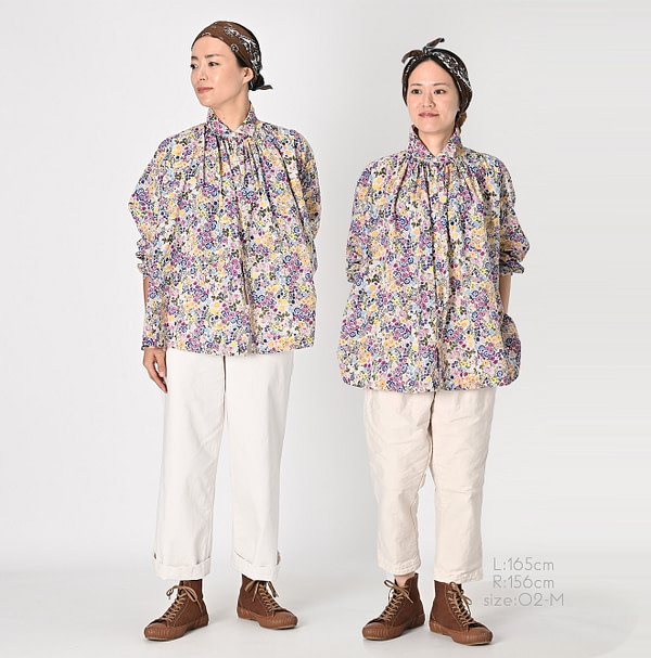 Indian Khadi Autumn Fruit Print Kushukushu Blouse Female Models