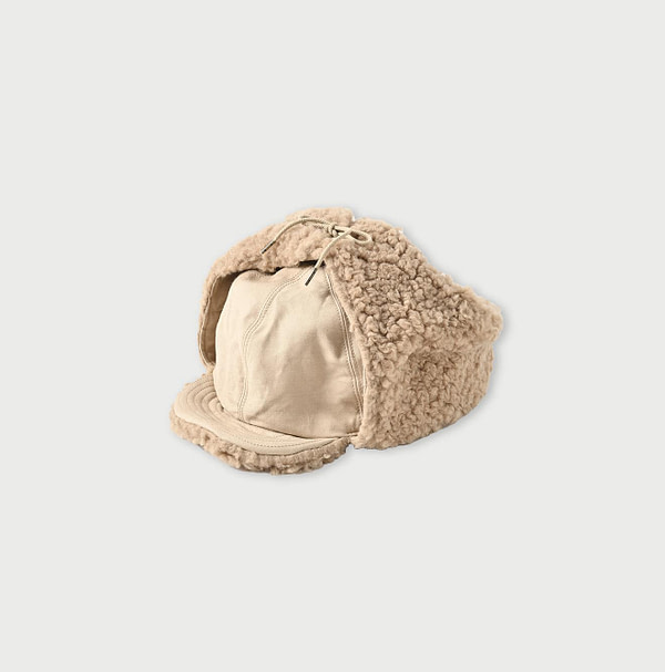 Satin x Boa Bomber Hat Beige