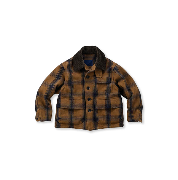 Teddy Check Melton Wool 908 Hunting Jacket Camel Check