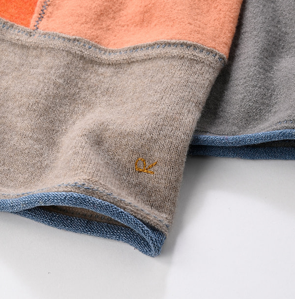 Pojagi Wool Knitsew Muffler Detail