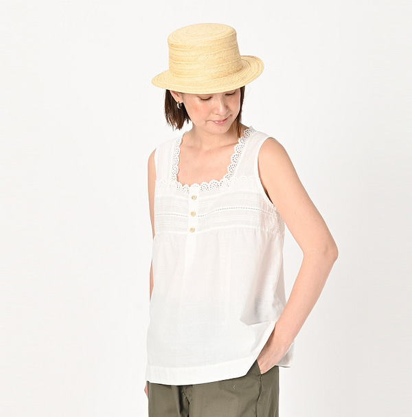 Khadi Lace de No Sleeve T-shirt Female Model