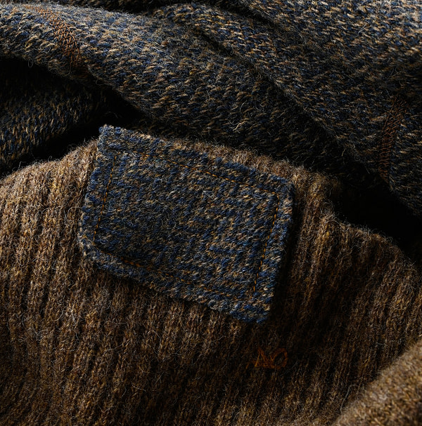 Shetland Wool Tweed Knit Dress Detail