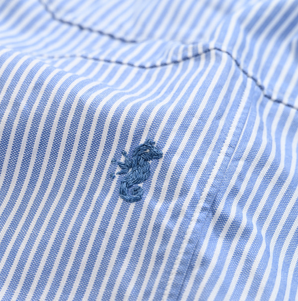 Supima OX 908 Ocean Sail Shirt Detail