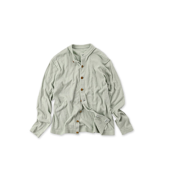 Whole Super Gauze 908 Cardigan Pale Green