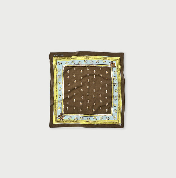 Supima Selvedge Cotton Havana Bouquet Bandana Brown