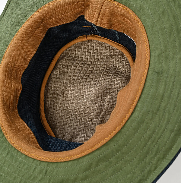 Indigo Cotton Canvas Hat Detail