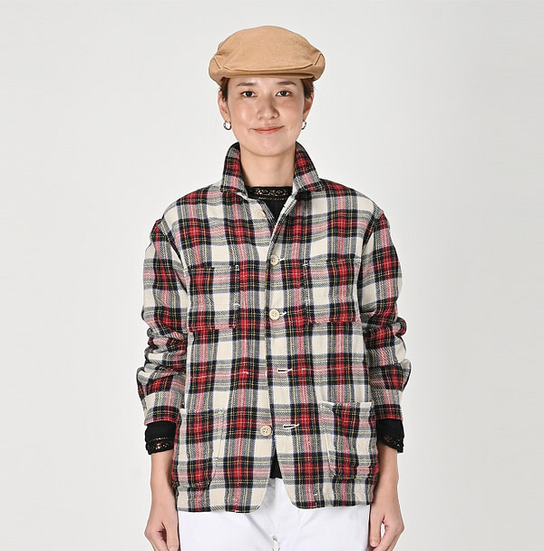 Indigo Zimba Flannel 908 4-pocket Shirt Female Model