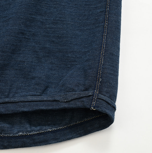 Indigo Dekoboko Tenjiku Outer T-shirt Detail