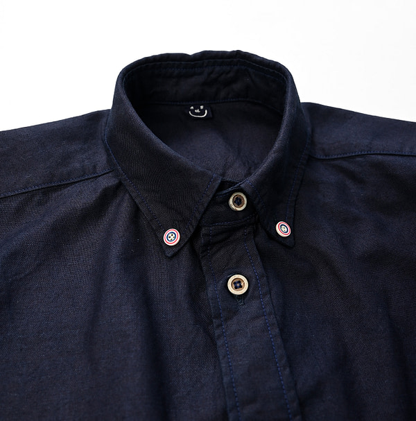 Indigo Supima Cotton OX 908 Loafer Shirt Detail