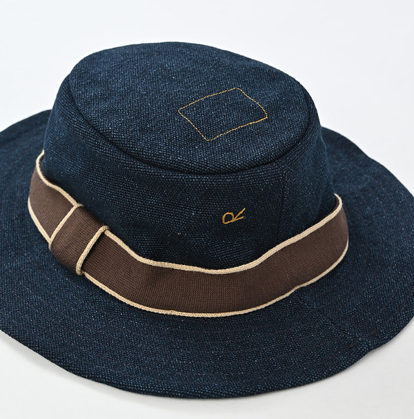 Indigo Cotton Canvas Hat Detail