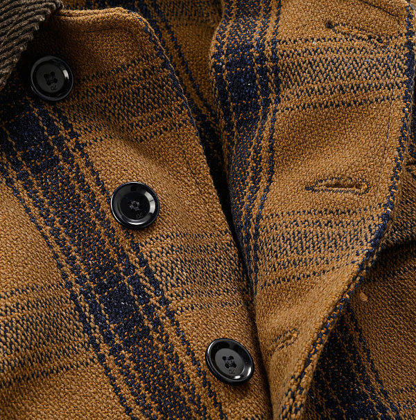 Teddy Check Melton Wool 908 Hunting Jacket Detail