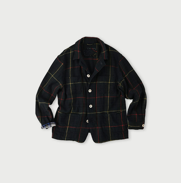 Indigo Zimba Flannel 908 4-pocket Shirt Black Watch