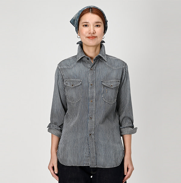 Shirts Denim 908 Eastern Shirt Denim Shou Female Model