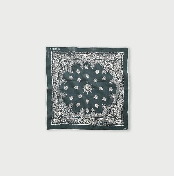 Indian Khadi Flower Mirror Bandana Green