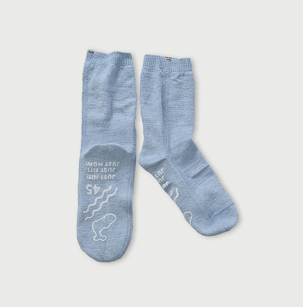 Zakkuri Gauze Knit Sox Light Blue Top