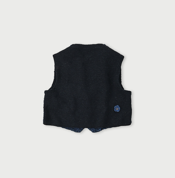 Indigo Cloche Flower Vest Back