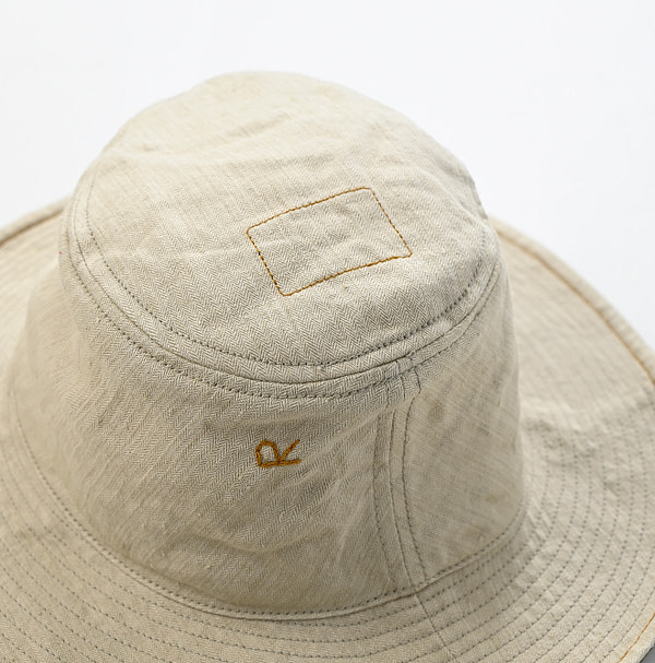 Linen Herringbone Hat Detail