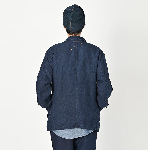 Indigo Linen 908 Jacket MEN Indigo Male Model