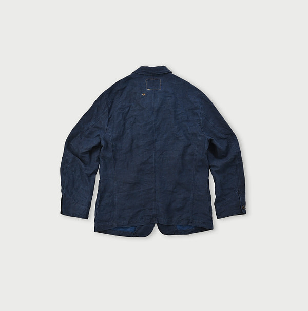 Indigo Linen 908 Jacket MEN Indigo Back