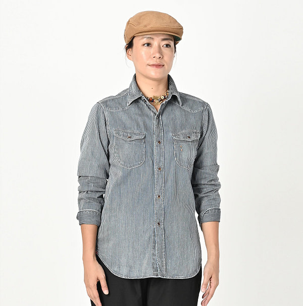 Shirt Denim 908 Eastern Shirt Female Model