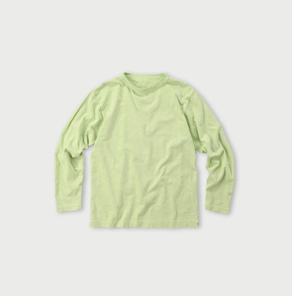 Dozume Tenjiku Cotton 908 45 Star Long Sleeve T-shirt Light Green