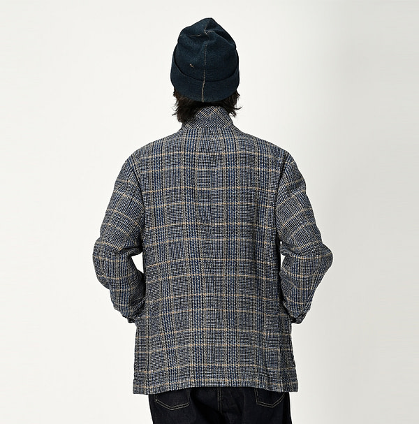 Indigo Cotton Tweed Miyuki Jacket MEN Male Model