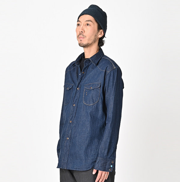 Shirt Denim 908 Eastern Shirt Male Model